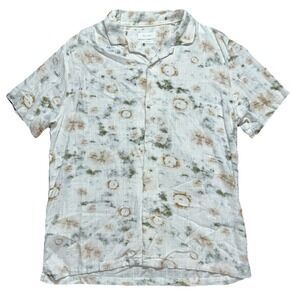 Porter And Ash Rayon Linen Men's Large Short Sleeve All Over Print Camp Collar